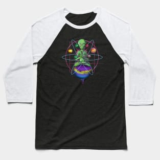 Spiritual Buddha mindfulness meditation Alien Baseball T-Shirt